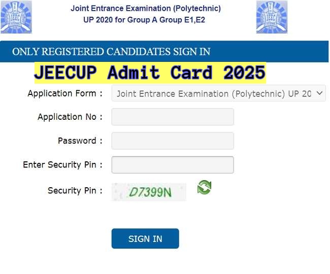 JEECUP Login Page